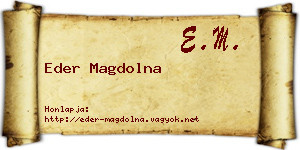 Eder Magdolna névjegykártya
